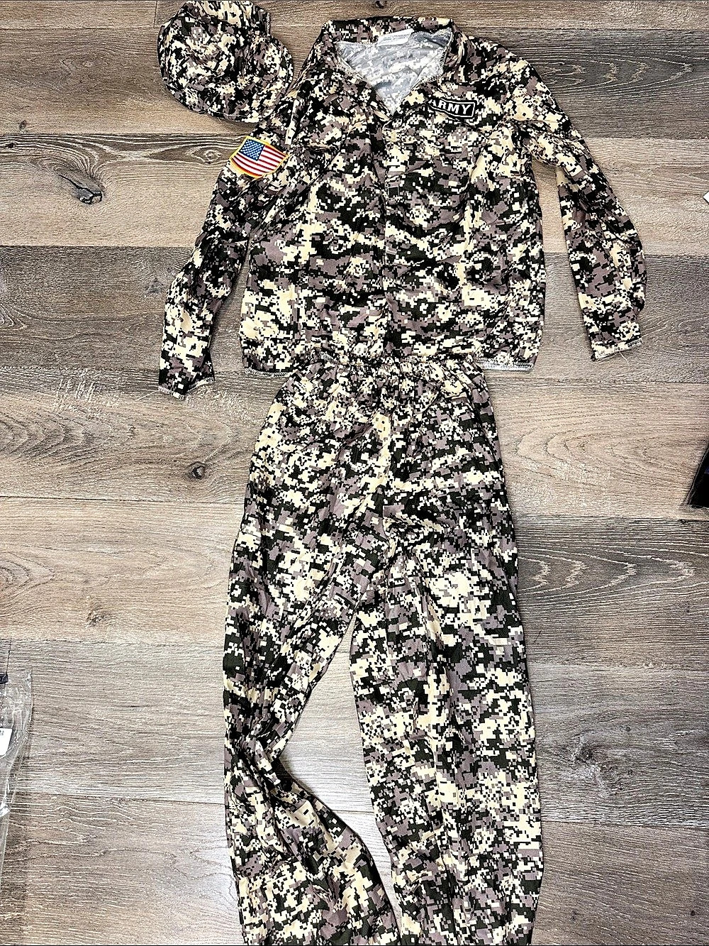 Underwraps Army Camo Set Child Costume Green & Black Kids Size 10/12